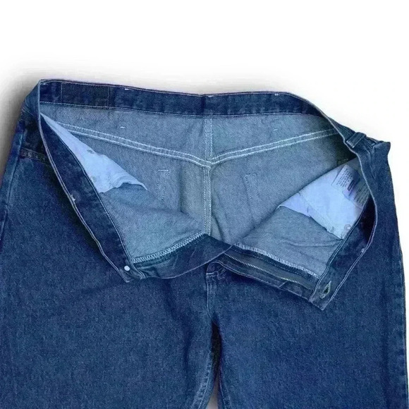 Wrangler Men's 42x30 Blue Straight Denim Jeans Relaxed Fit Zip Fly Cotton EUC - Picture 4 of 6